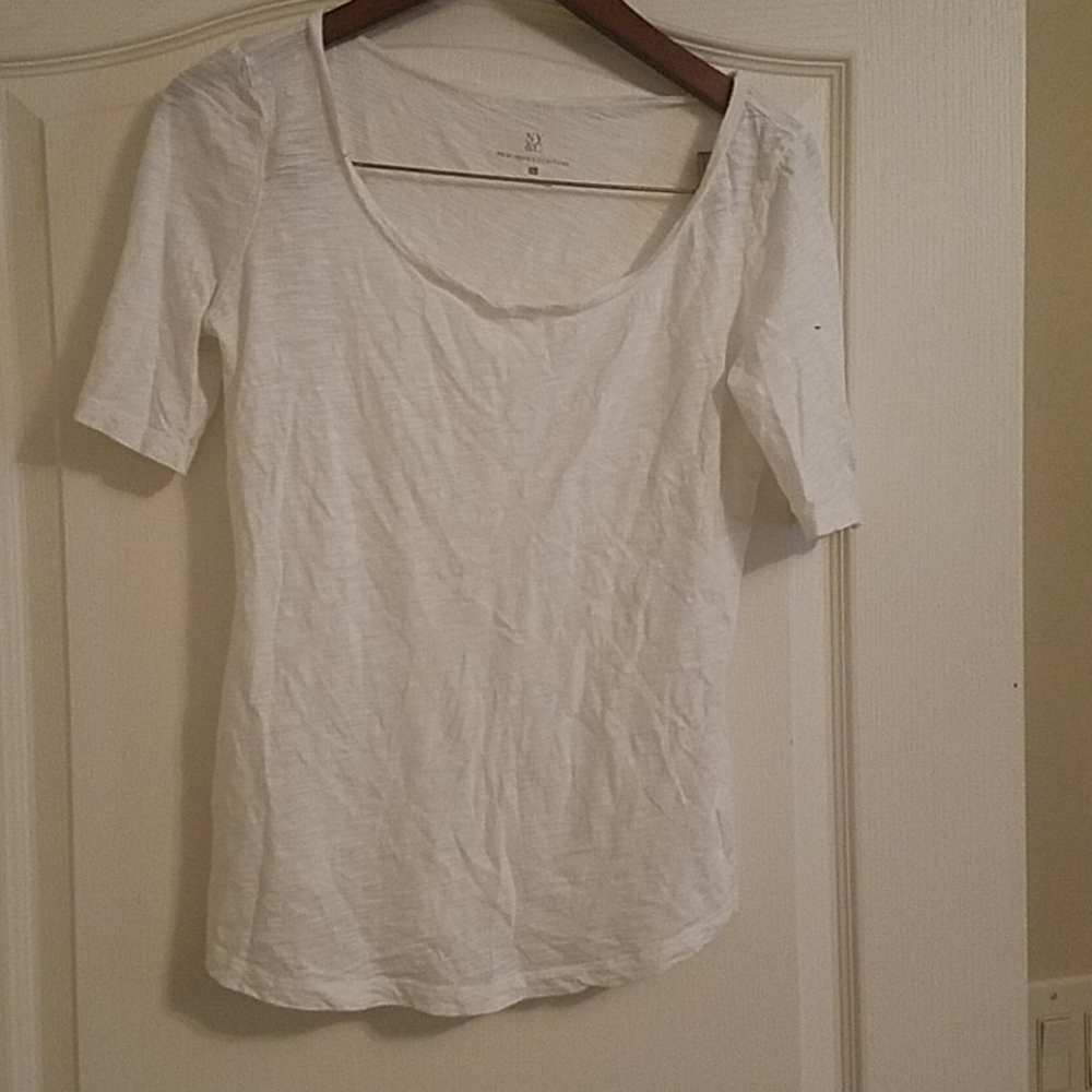 Women's White Button Sleeve top